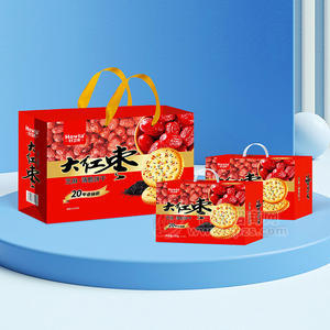 好衛(wèi)來張經(jīng)理餅干大紅棗芝麻薄脆餅干休閑零食招商箱裝中秋年貨禮