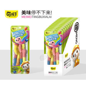 萌孩子毛毛蟲形軟糖凝膠糖果休閑零食廠家招商36g