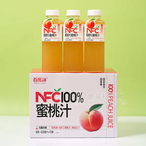 百樂洋蜜桃汁100%NFC無菌冷灌飲料飲品廠家招商420ml