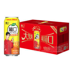 葡口大果肉喝葡口果粒黃桃汁飲料飲品招商490ml