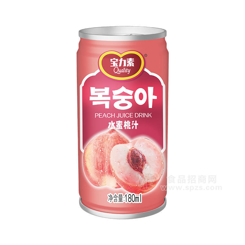 宝力素水蜜桃汁果汁饮料饮品厂家招商180ml