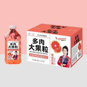 周一喜多肉大果粒蜂蜜西柚果粒果汁饮料1Lx12瓶