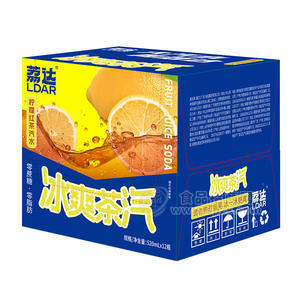 荔達檸檬紅茶汽水冰爽茶汽飲料飲品招商520ml