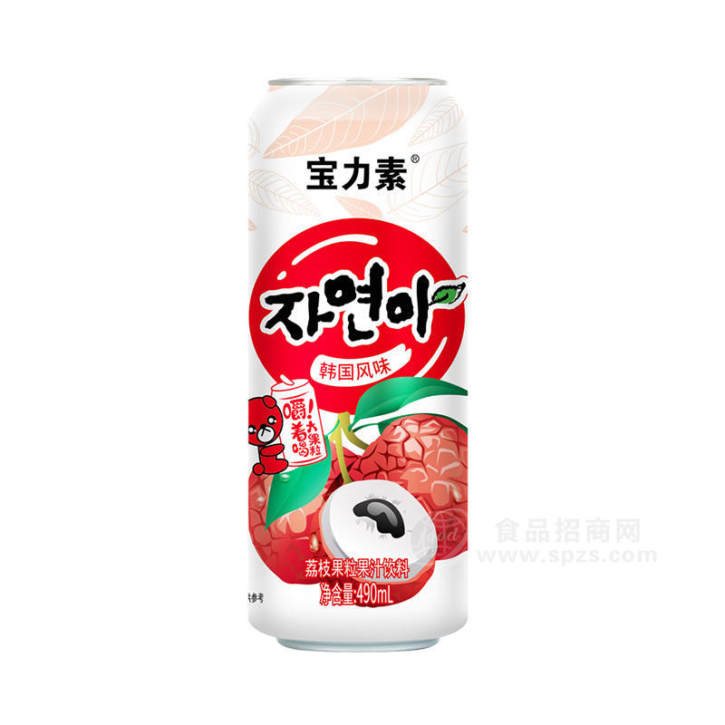宝力素荔枝果粒果汁饮料嚼着喝饮品招商490ml