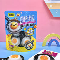 萌孩子果凍雞蛋味布甸果凍+跳跳糖休閑零食廠家招商98g