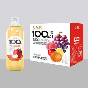 益品妙蘋果汁100%NFC果汁飲料飲品招商1L