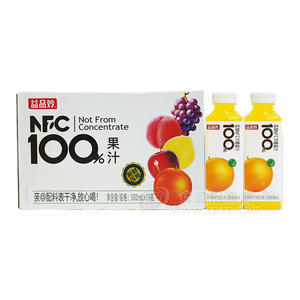 益品妙砂糖桔汁100%NFC果汁飲料飲品招商500ml