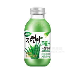 自熱因蘆薈汁韓國風味果粒果汁飲品飲料廠家招商300ml