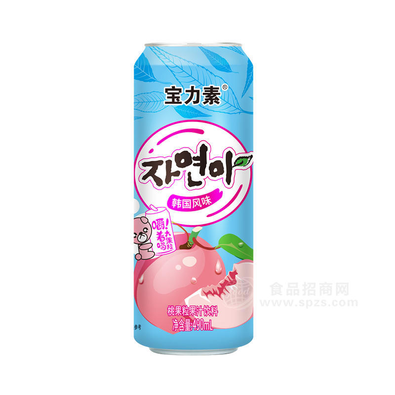 宝力素桃果粒果汁饮料嚼着喝饮品招商490ml