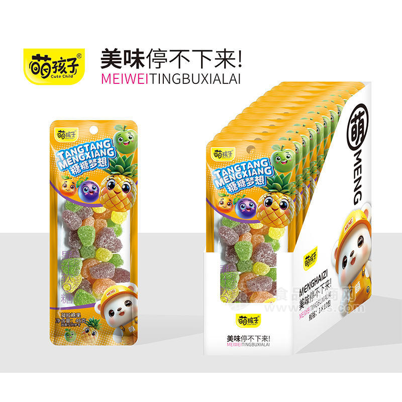 萌孩子果汁软糖凝胶糖果休闲零食饮品招商46g