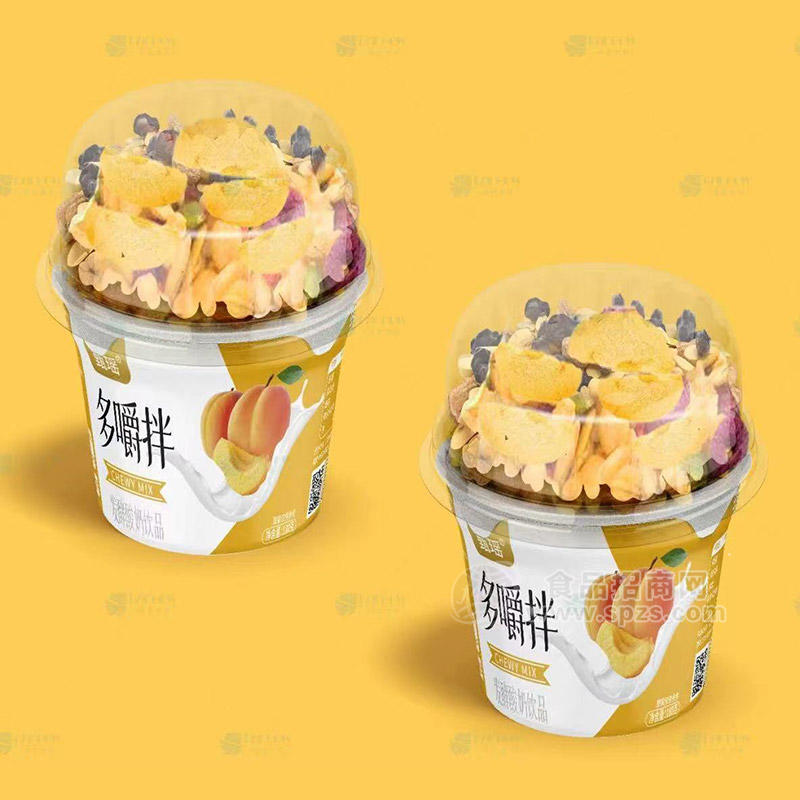 甄瑶多嚼拌黄桃发酵酸奶饮品饮料招商杯装
