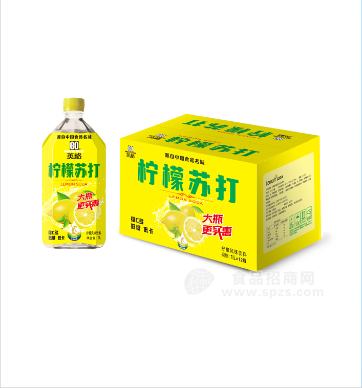 ·英格柠檬苏打风味饮料1升 