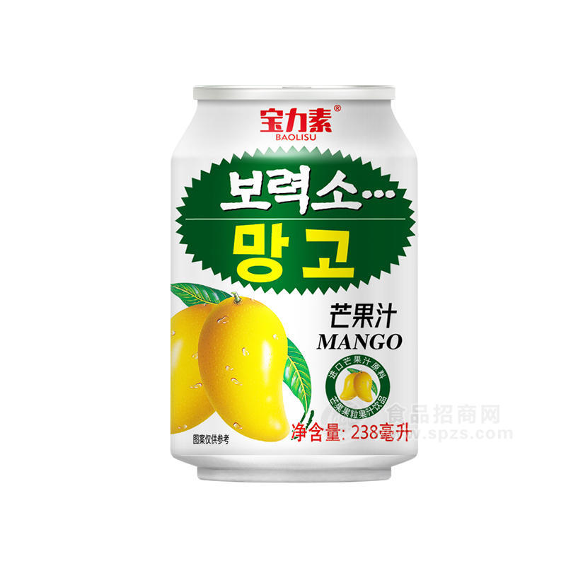 宝力素芒果汁果粒果汁饮品饮料厂家招商238ml