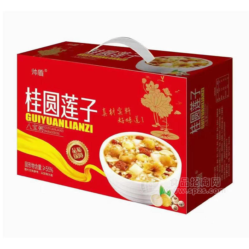 帅盾桂圆莲子八宝粥方便食品早餐粥招商箱装