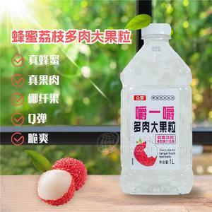众雪蜂蜜荔枝果粒果汁饮料多肉大果粒瓶装招商1L