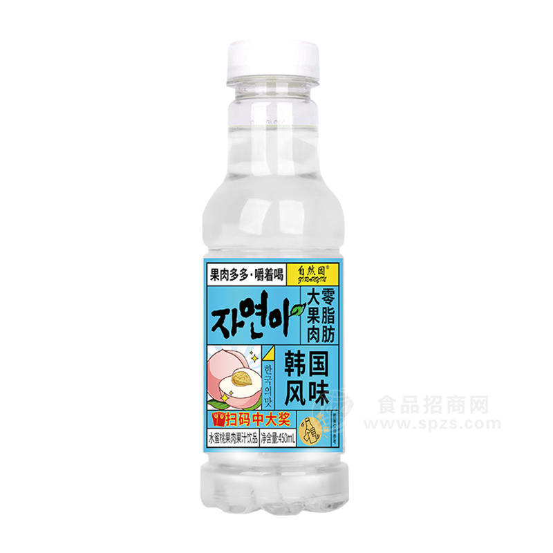 自热因水蜜桃果肉果汁嚼着喝饮品饮料厂家招商450ml