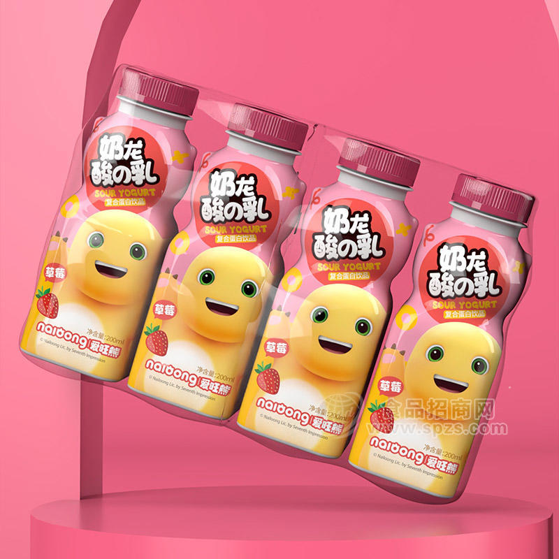 爱旺熊奶龙酸乳草莓复合蛋白饮品饮料招商200ml