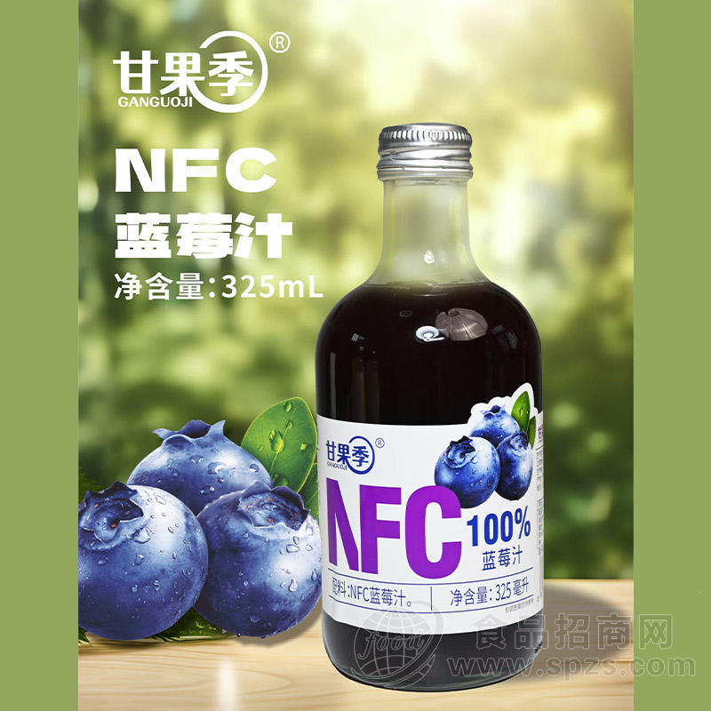 甘果季蓝莓汁饮品100%NFC饮料厂家招商325ml