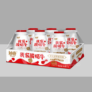 妙奇我家酸奶牛草莓味酸奶奶昔生牛乳發(fā)酵飲料飲品招商185g