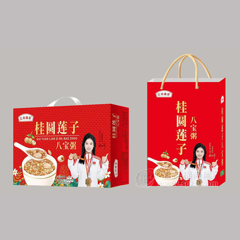 三元佳八宝粥乐桂圆莲子方便食品厂家招商箱装
