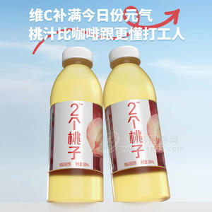 2个桃子桃味风味饮料饮品厂家招商600ml