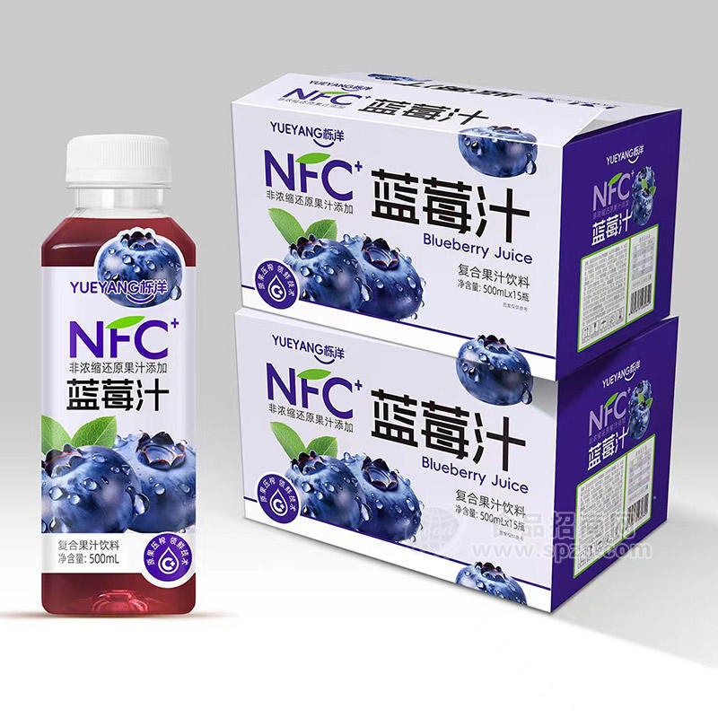 栎洋蓝莓汁NFC复合果汁饮料饮品招商500ml