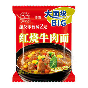 翔波红烧牛肉面清真大面块方便食品厂家招商115g