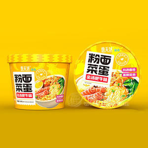 惠天然粉面菜蛋金湯肥牛味方便食品廠家招商桶裝