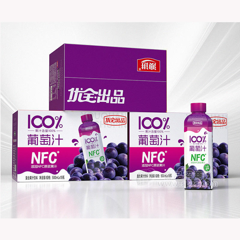 澳进葡萄汁100%NFC饮品复合果汁饮料500ml