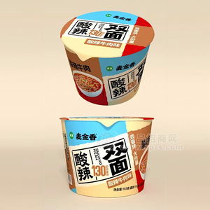 麦金香方便面双面块酸辣牛肉味方便食品厂家招商183g