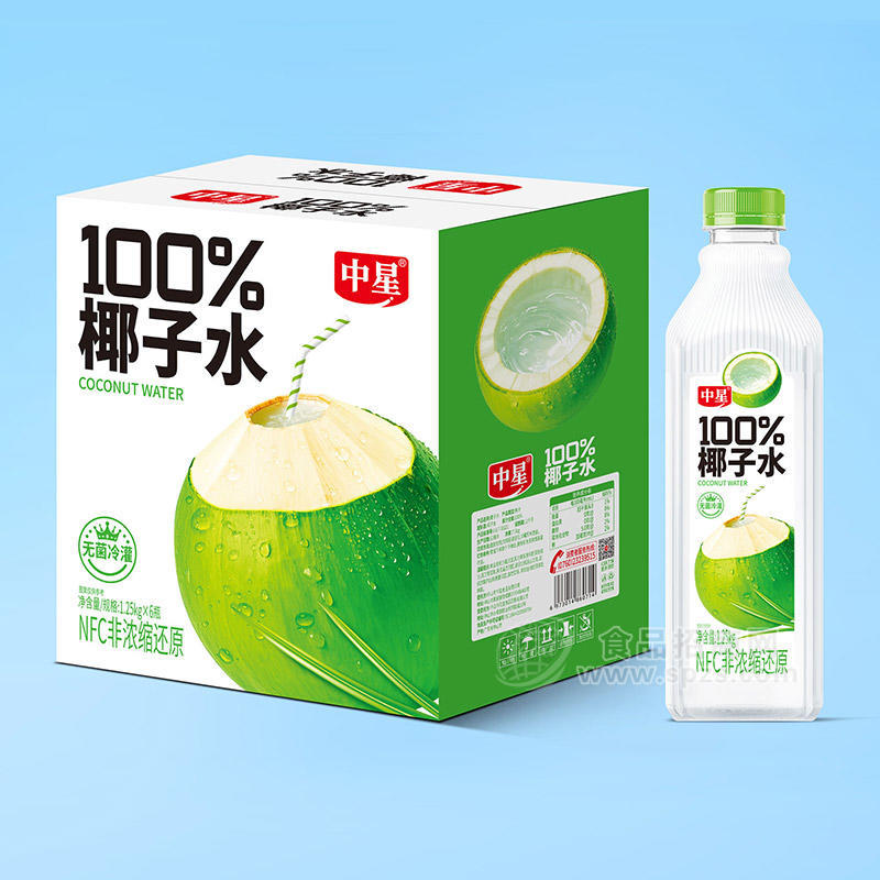 中星椰子水100%无菌冷罐NFC饮品饮料厂家招商箱装