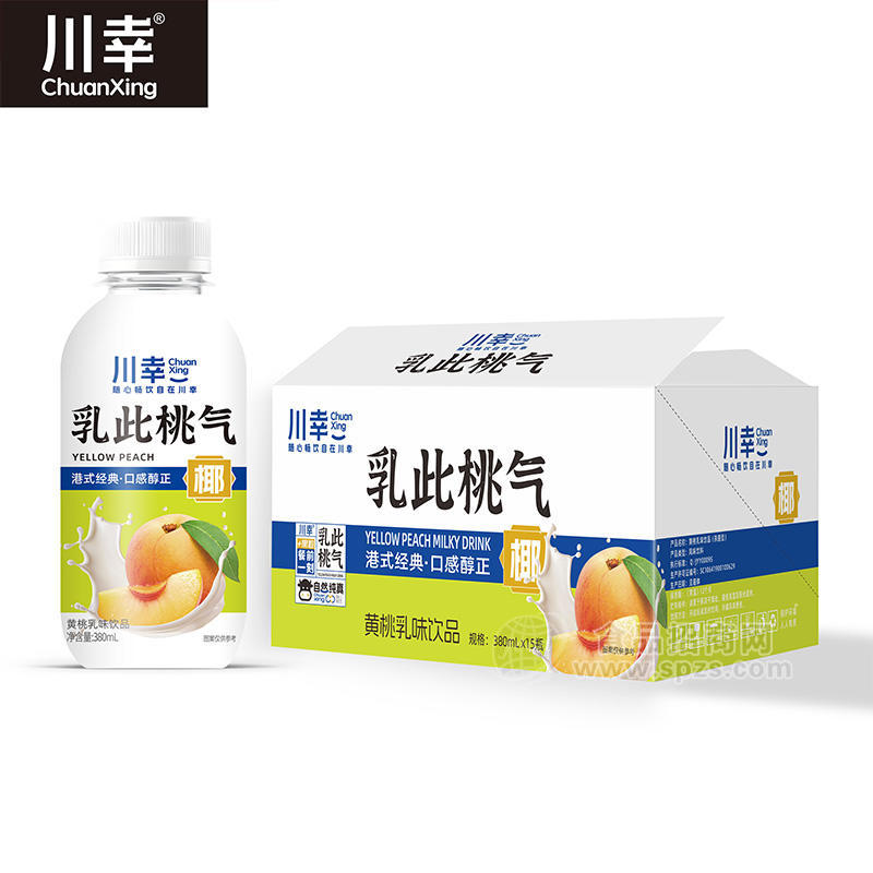 川幸乳此桃氣黃桃乳味飲品飲料廠家招商380ml