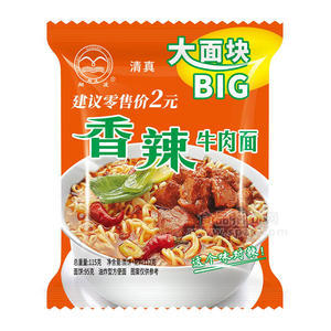 翔波香辣牛肉面清真大面塊方便食品廠家招商115g
