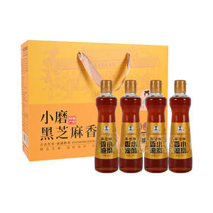 晟杭食品河南純正石磨黑芝麻香油禮盒400ml裝商用