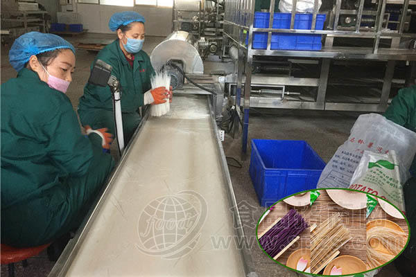 使用薯类、豆类淀粉加工的丽星粉条粉丝生产线产量大、效率高