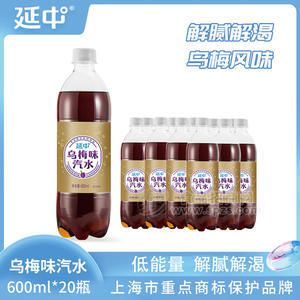上海延中乌梅味汽水600ml*20瓶碳酸饮料汽水采购批发定制
