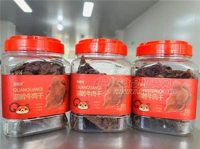 圈圈琪湖嶺牛肉干香辣味盒裝休閑食品一件代發(fā)250g
