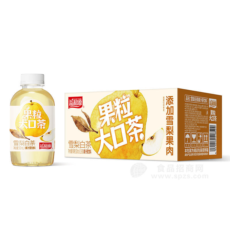 益和源果粒大口茶雪梨白果汁茶饮料500ml