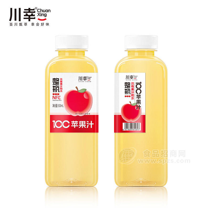 川幸100%苹果汁果汁饮料500ml