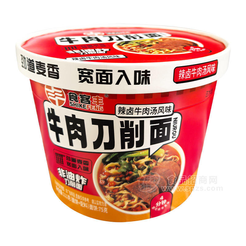 食客豐牛肉刀削面辣鹵牛肉湯風(fēng)味方便食品111g
