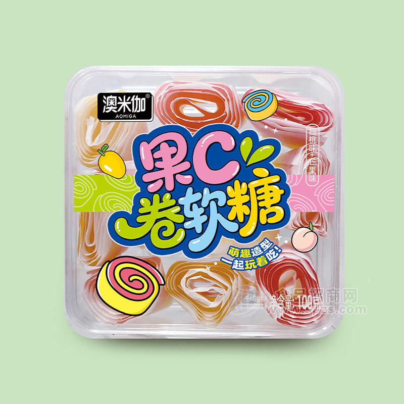 澳米伽果C卷软糖白桃+芒果味100g