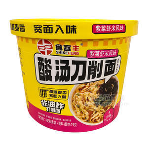 食客丰酸汤刀削面紫菜虾米风味方便食品110g