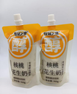 牧场之朝核桃花生奶袋装植物蛋白饮料300g