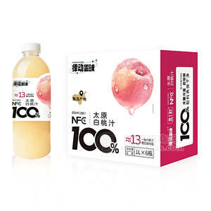 律动星球100%白桃汁果汁饮料1L