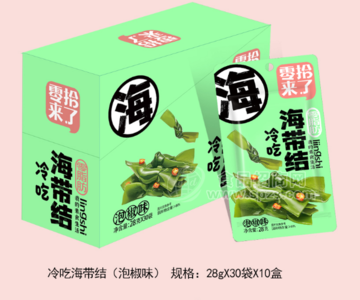 零拾来了冷吃海带结泡椒味休闲零食28g