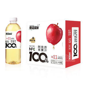 律动星球100%苹果汁果汁饮料1L