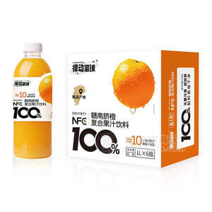 律动星球100%赣南脐橙果汁饮料1L