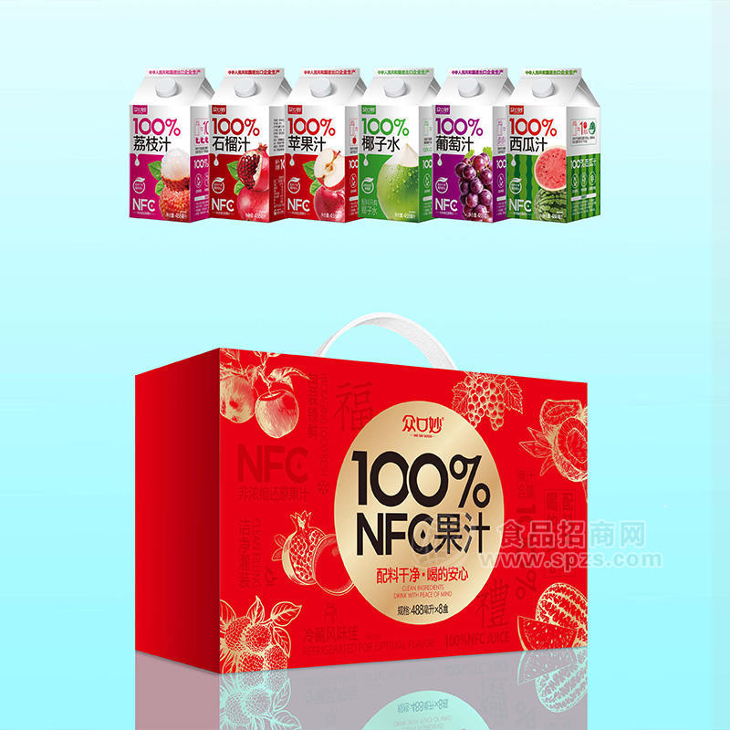 众口妙100%果汁饮料488ml