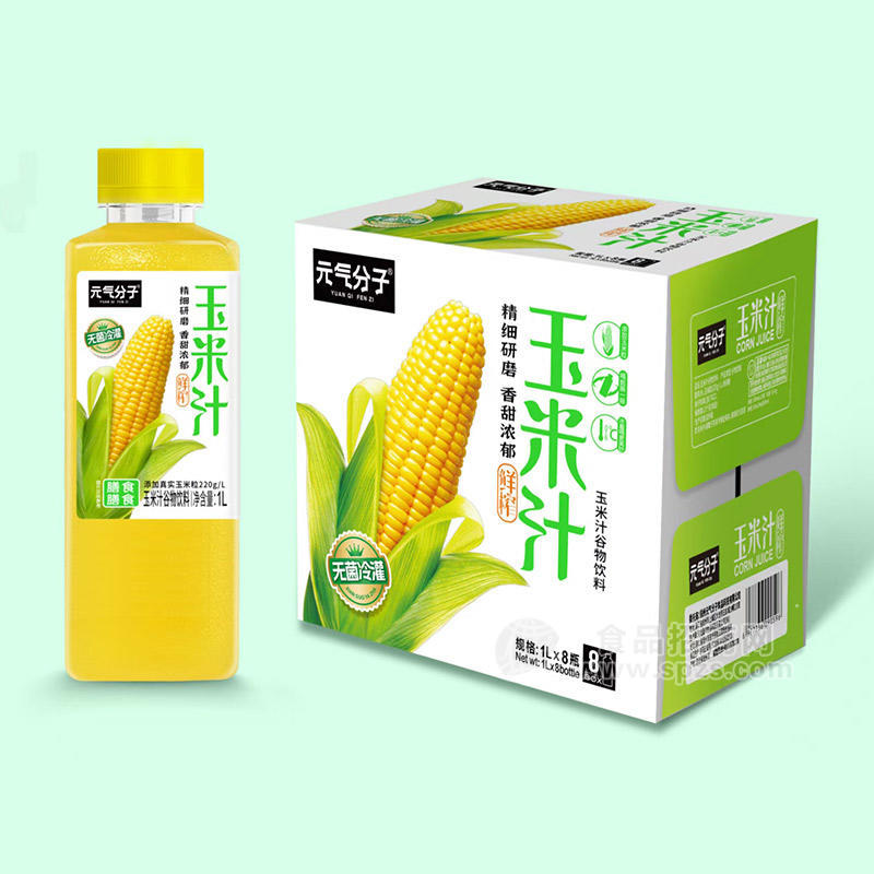 元气分子无菌冷罐装玉米汁谷物饮料1LX8瓶