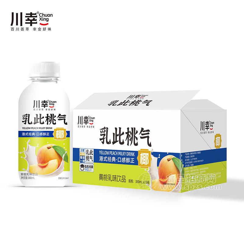 川幸乳此桃气黄桃乳味饮品饮料厂家招商380ml